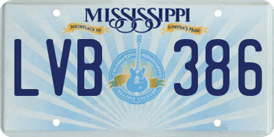 MS license plate LVB386