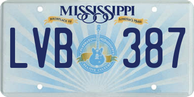 MS license plate LVB387