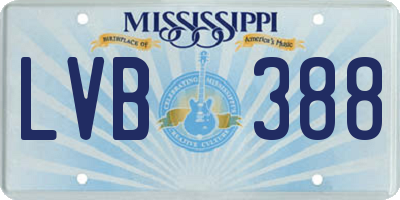 MS license plate LVB388