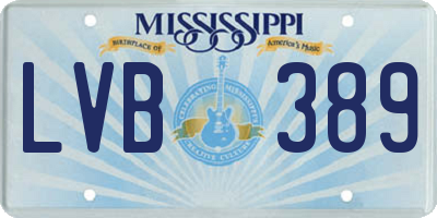 MS license plate LVB389
