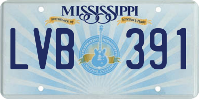 MS license plate LVB391