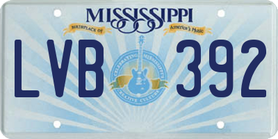 MS license plate LVB392
