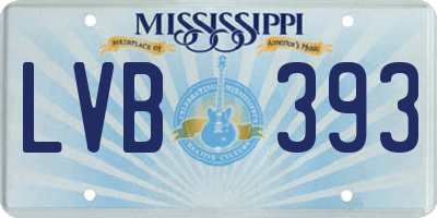 MS license plate LVB393