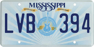 MS license plate LVB394