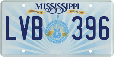 MS license plate LVB396