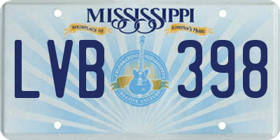 MS license plate LVB398