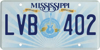 MS license plate LVB402