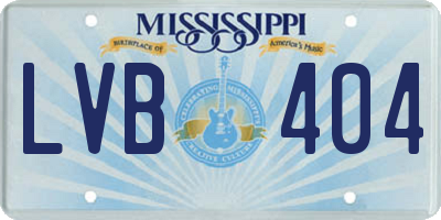 MS license plate LVB404