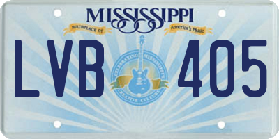 MS license plate LVB405