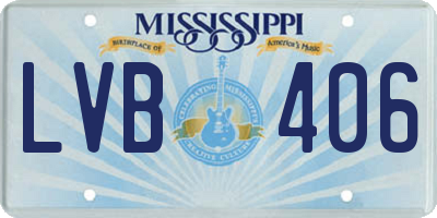 MS license plate LVB406
