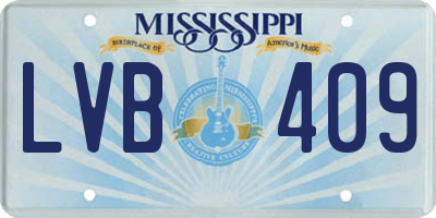 MS license plate LVB409