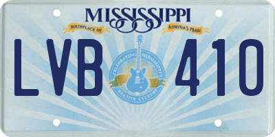 MS license plate LVB410