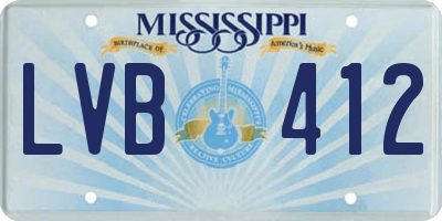 MS license plate LVB412