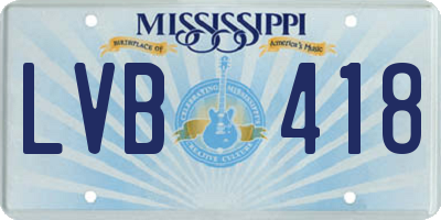 MS license plate LVB418