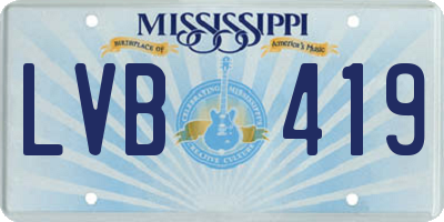 MS license plate LVB419