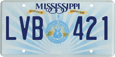 MS license plate LVB421