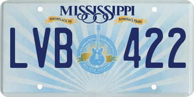 MS license plate LVB422