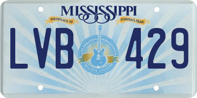 MS license plate LVB429