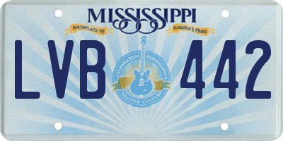 MS license plate LVB442