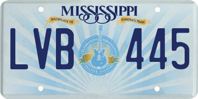 MS license plate LVB445