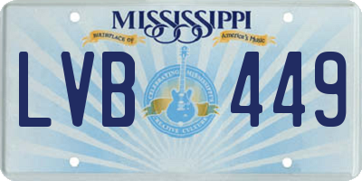 MS license plate LVB449