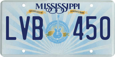 MS license plate LVB450