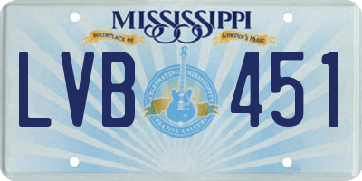 MS license plate LVB451