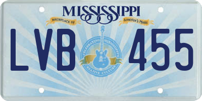 MS license plate LVB455