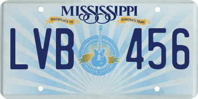 MS license plate LVB456