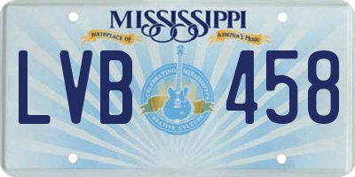 MS license plate LVB458
