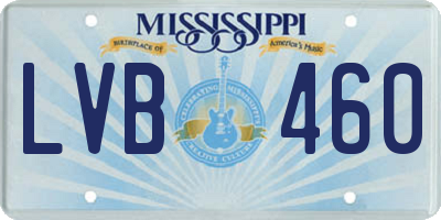 MS license plate LVB460