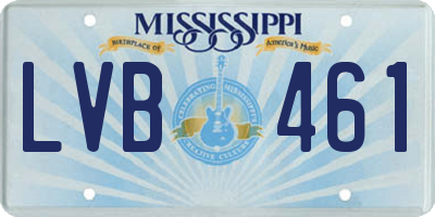 MS license plate LVB461