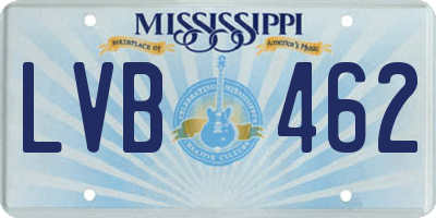 MS license plate LVB462