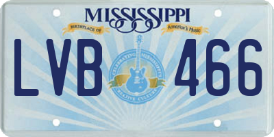 MS license plate LVB466