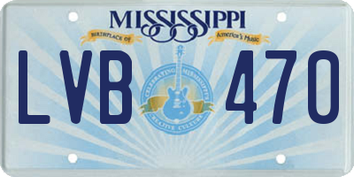 MS license plate LVB470