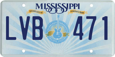 MS license plate LVB471