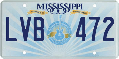 MS license plate LVB472
