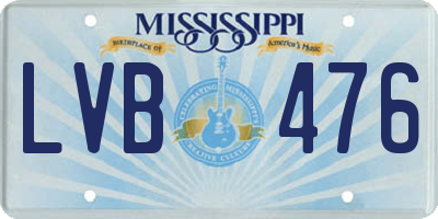 MS license plate LVB476