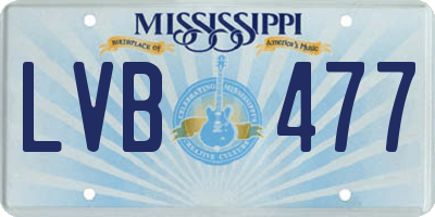 MS license plate LVB477