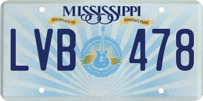 MS license plate LVB478