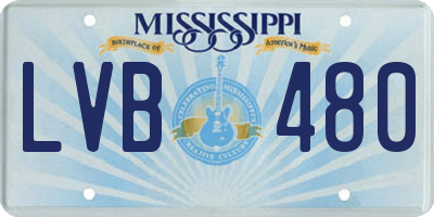 MS license plate LVB480