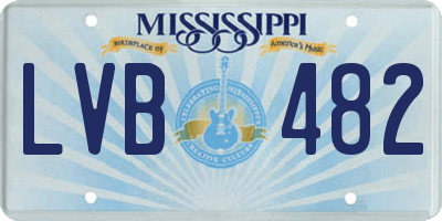 MS license plate LVB482