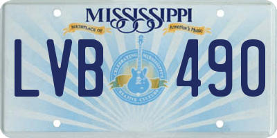 MS license plate LVB490