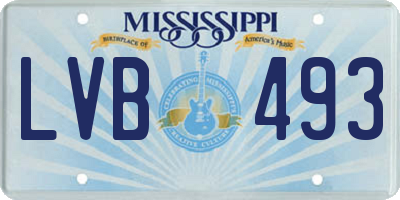 MS license plate LVB493