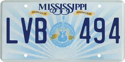 MS license plate LVB494