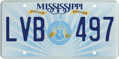 MS license plate LVB497