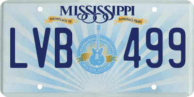 MS license plate LVB499