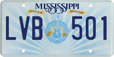 MS license plate LVB501