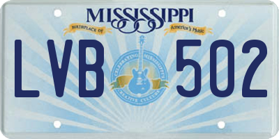 MS license plate LVB502