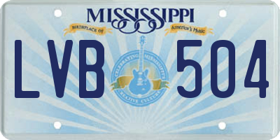 MS license plate LVB504